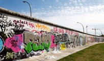 Mur de Berlin recouvert de graffitis. Berliner Mauer.