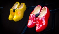 Red and yellow dutch clogs